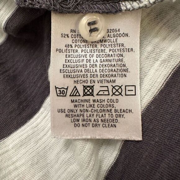 Anthropologie 9-H15 Stcl Ruffle Mixed Media Long Sleeve Top Gray White Small - Picture 3 of 3